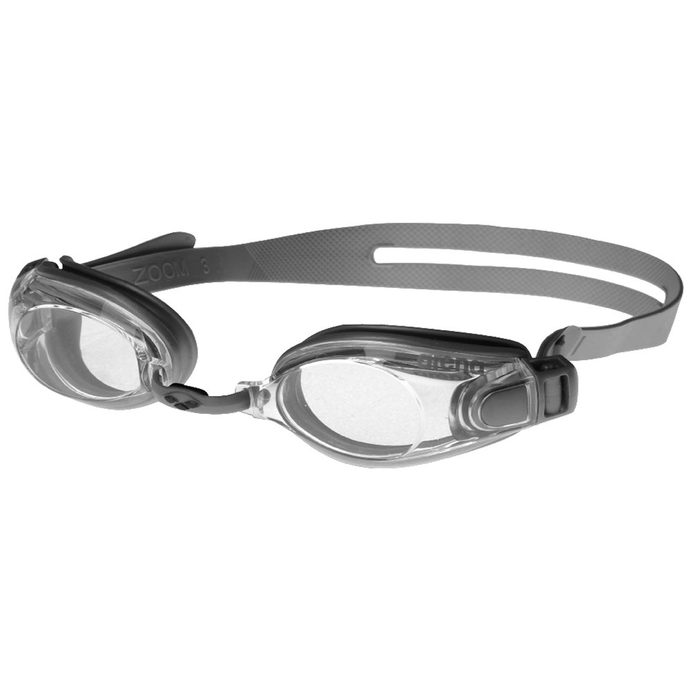 ARENA Unisex Zoom X-Fit Swim Goggles Wide Non-Mirror Lens Heavy Duty Comfortable Pool Glasses Fitness Recreational Swimmers Eye Protection, Silver/Clear/Silver