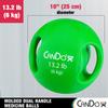 CanDo Molded Dual-Handle Medicine Ball for Strength Training, Core Workouts, Warmups, Cardio, and Plyometrics with Handles for Home and Clinic Use view 2