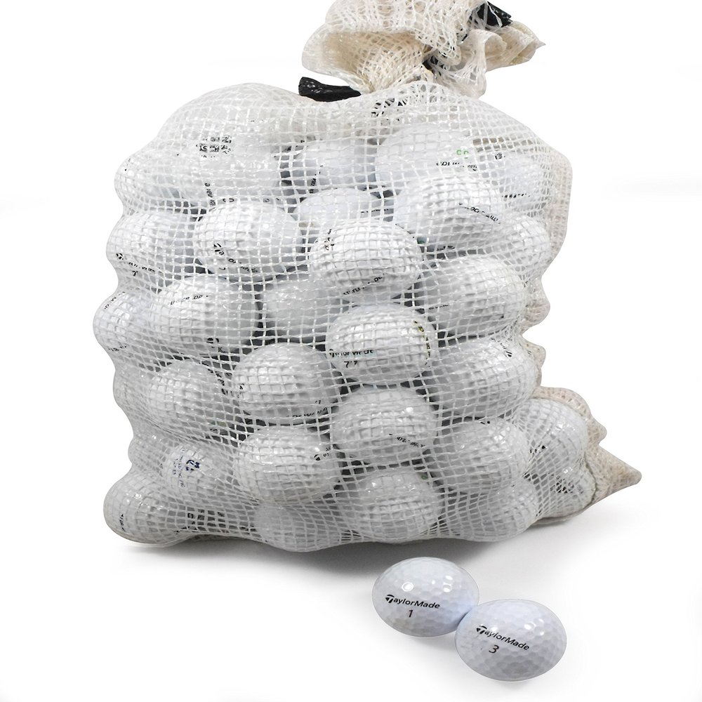 Recycled Used Golf Balls Cleaned - Taylormade B/C Grade Golf Balls 72 Balls Assorted Models in Onion Mesh Bag