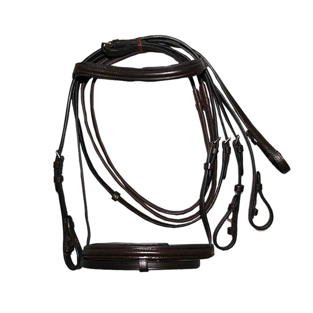 Padded Cavesson Bridle with Reins Brown - Pony Size