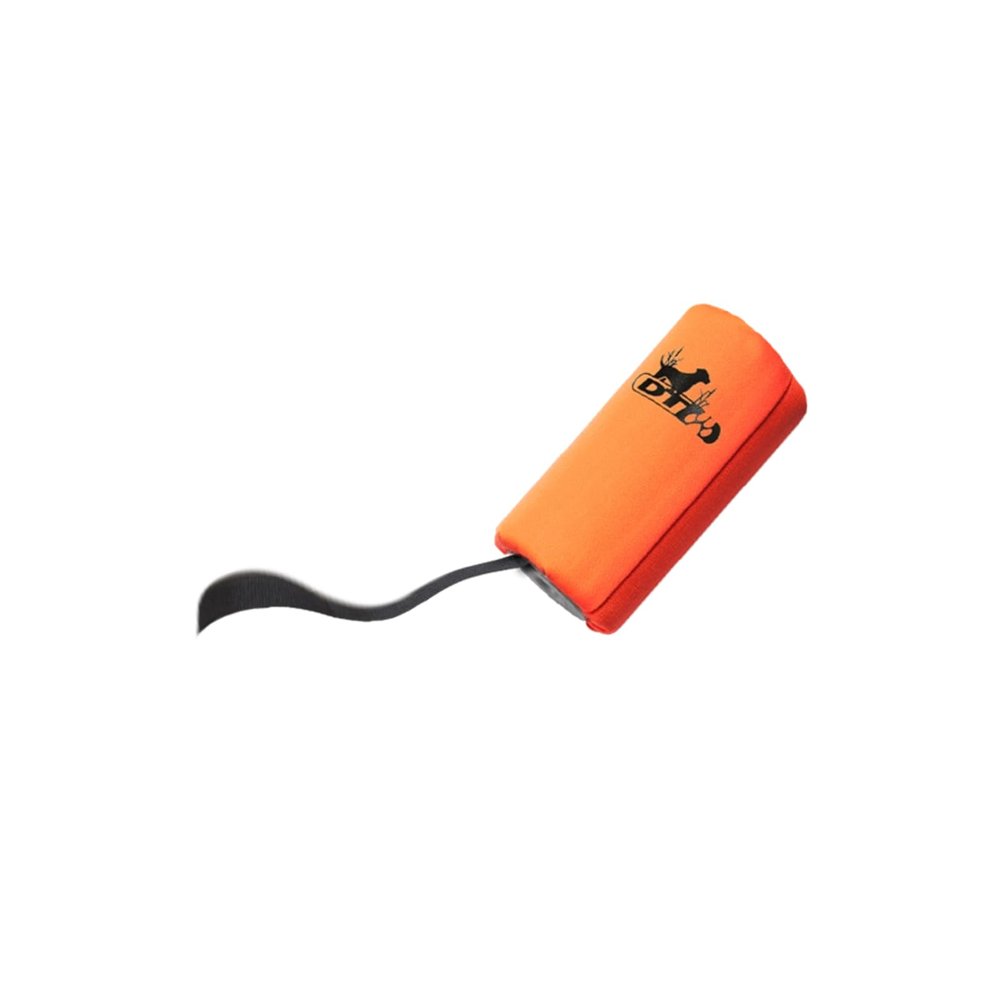 D.T. Systems Super-Pro Dog Training Launcher Dummy, Blaze Orange with Black Streamer