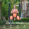 CO-Z Aerial Yoga Swing Hammock | Trapeze Set with Ceiling and Door Mounts, Hanging Straps, Hanging Kits | Silk Bodyfly Yoga Inversion Swing | Air Flying Swing for Aerial Exercise, Black view 2