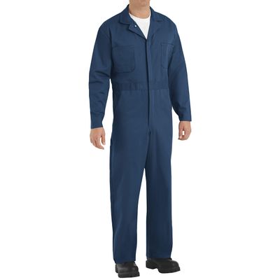 Red Kap Men's Tall Size Button Front Cotton Coverall, Navy, 48