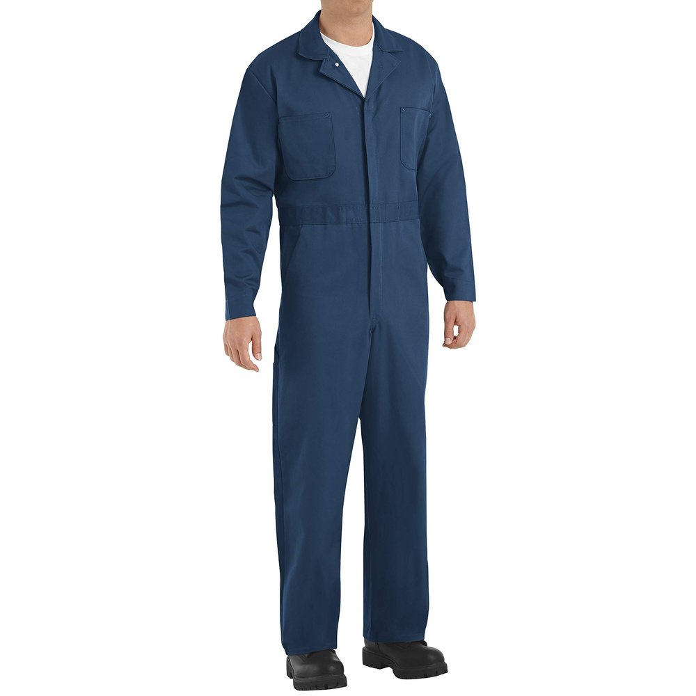 Red Kap Men's Tall Size Button Front Cotton Coverall, Navy, 48