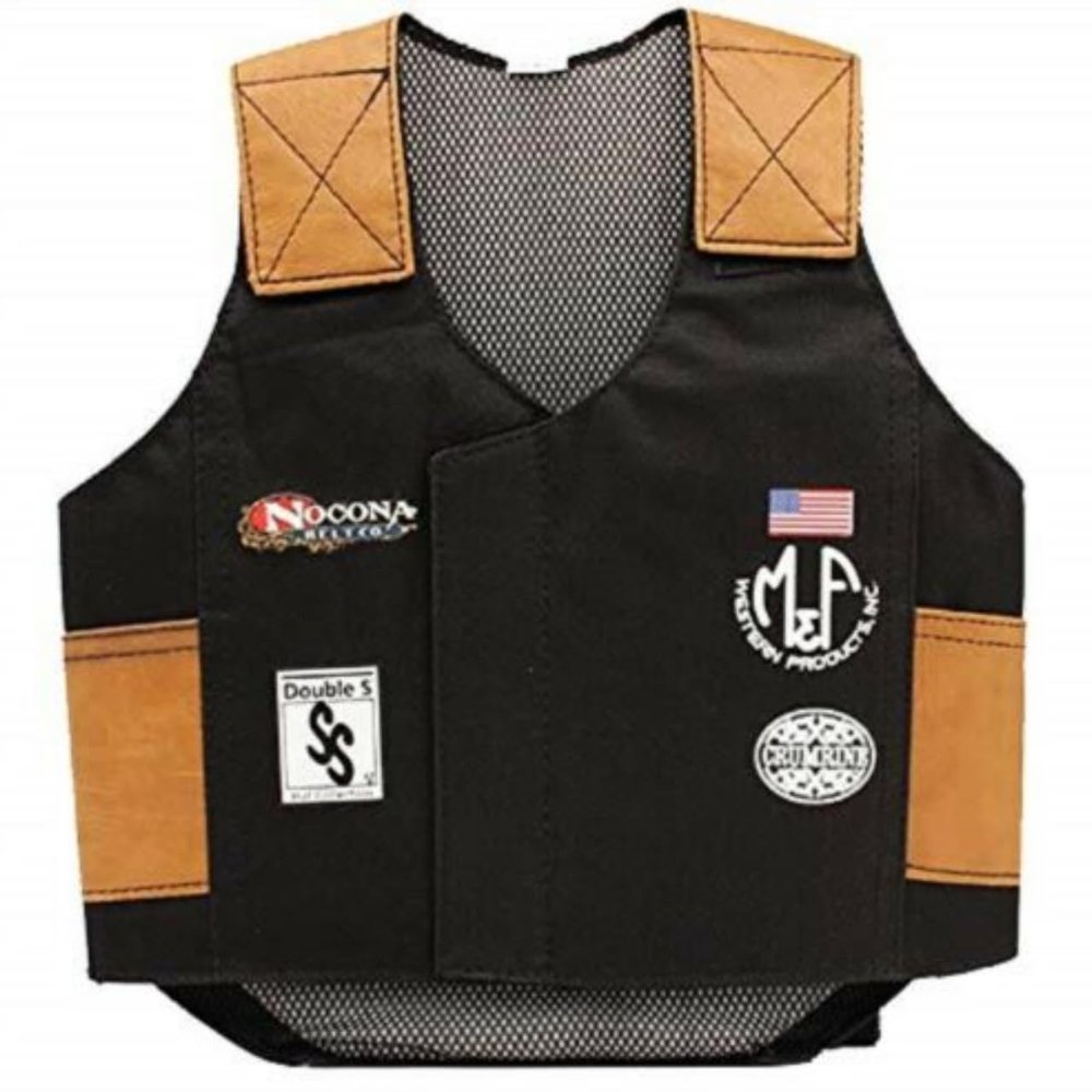 M & F Western Boys' Bull Rider Play Vest 2-10 Years Black Small