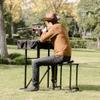 Goplus Foldable Shooting Table, Height Adjustable Shooting Bench with Adjustable Gun Rest, Ammo Pockets, Padded Seat, Portable Shooting Bench Rest for Rifles, Hunting, Outdoor view 2