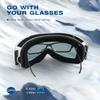 ZIONOR Lagopus Ski Snowboard Goggles UV Protection Anti fog Snow Goggles for Men Women Adult Youth VLT 8.6% White Frame Silver Lens view 3