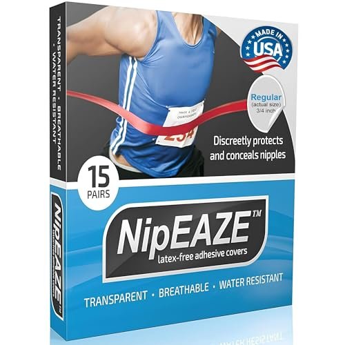 NipEaze - The Original Sports Nipple Covers - Patented & Proven - Chafing Prevention for Men and Women, 1pack, Size Regular, 30Pcs (15pairs)