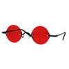 PASTL Small Round Circle Rimless Sunglasses Wide Frame Narrow Lens Black, Red view 1