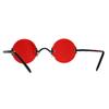 PASTL Small Round Circle Rimless Sunglasses Wide Frame Narrow Lens Black, Red view 3