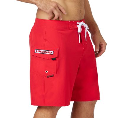 Maui Rippers Men's Lifeguard Swim Trunks Stretch 21" Outseam (US, Numeric, 34, Regular, Regular, Red)