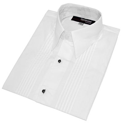 Gino Giovanni Boys Formal Long Sleeve Tuxedo Shirt G110 (2T, White)
