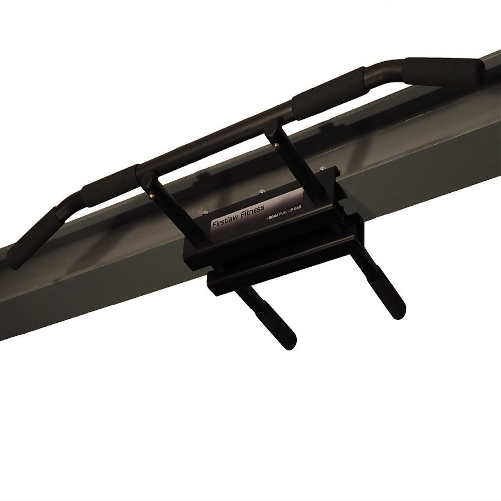 Firstlaw Fitness - 600 LBS Weight Limit - I-Beam Pull Up Bar - Long Bar with Bent Ends - Durable Rubber Grips - Black Label - Made in The USA!