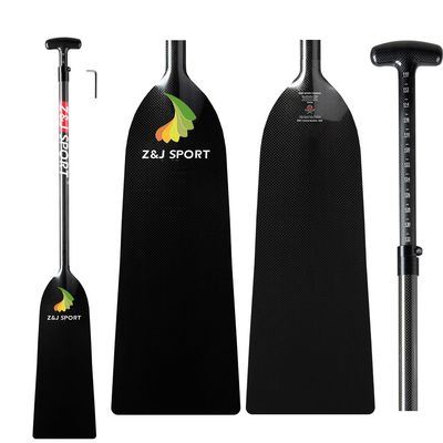 Z&J SPORT Adjustable Dragon Boat Paddle Full Carbon IDBF Approved Paddle Plain Blade (OPDP)