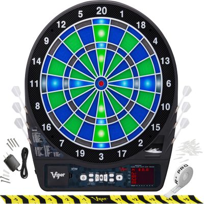 Viper Ion Illuminated Electronic Dartboard, 15.5 in Regulation Target, LED Segments, 48 Games, 8 Players, 6 Darts Included