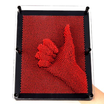 E-FirstFeeling 3D Pin Art Toy Extra Large 10" X 8" Pin Art Board Pin Impression Toy for Kids Adults - Red
