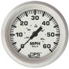 Faria Beede Instruments Faria 33147 Dress Speedometer GPS Studded 4" - White, 60 MPH view 1