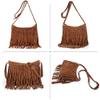 Heidi Bag Hobo Hippie Fringe Tassel Faux Suede Shoulder Messenger Cross Body Womens Sling Bag(camel) view 4