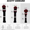 Scott Edward Knit Golf Head Covers for Woods Set of 3 Fits Well Driver(460cc) Fairway Wood and Hybrid(UT) The Perfect Change for Golf Bag view 3