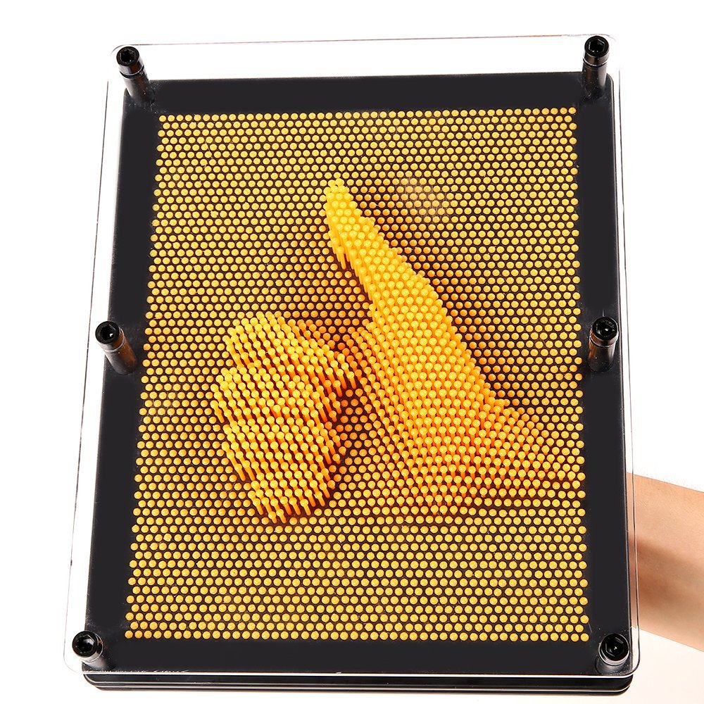 E-FirstFeeling 3D Pin Art Toy Extra Large 10" X 8" Pin Art Board Pin Impression Toy for Kids Adults - Orange