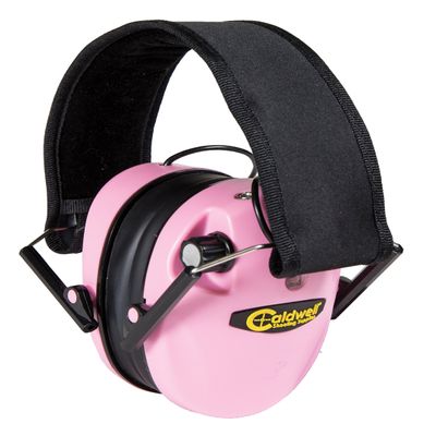 Caldwell E-MAX - ADULT Pink - Low Profile Electronic 23 NRR Hearing Protection with Sound Amplification - Adjustable Earmuffs for Shooting, Hunting and Range