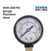 Scuba Choice 2nd Stage Regulator Adjustment Tool with 300 PSI Gauge  Stainless Steel Precision for Diving Maintenance, Calibration, Repair, Dive Gear Setup & Pressure view 2