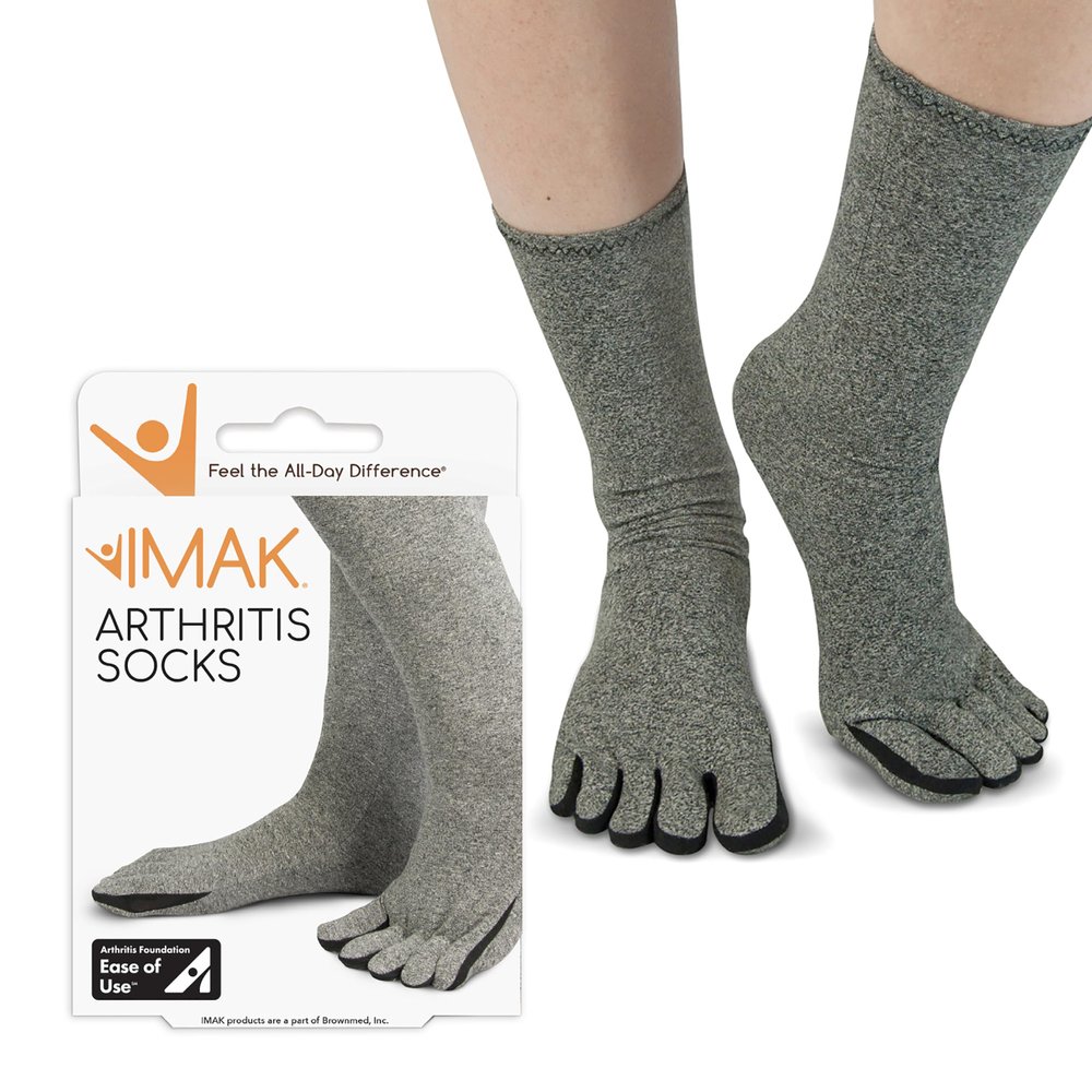 IMAK Brownmed Compression Arthritis Socks - Comfortable, Breathable Compression Socks - Arthritis Pain Relief - Medium