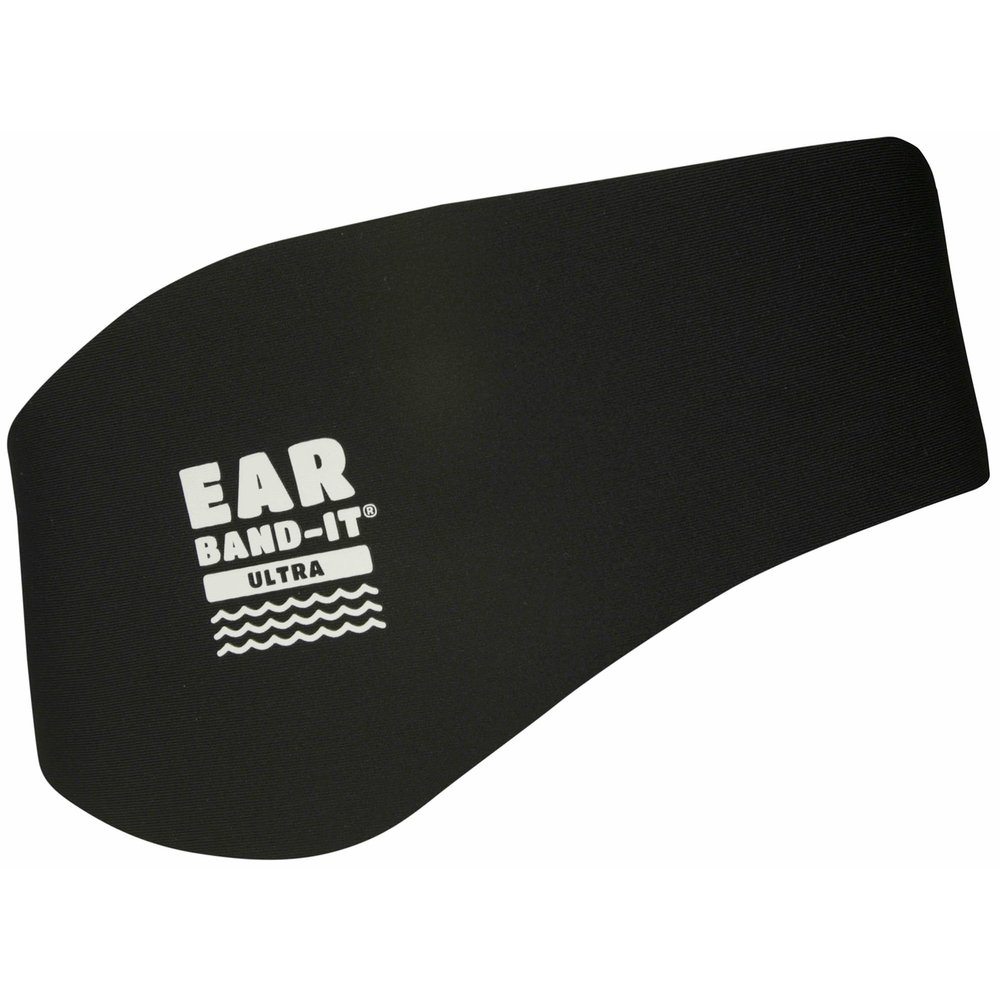 Earvolution Ear Band-It Ultra Swimming Headband, American Brand, Doctor-Invented - Sensory-Friendly- Anti-Slip Grip &Thick Neoprene for Max Protection/Comfort, Holds Earplugs in, (Black, Large)