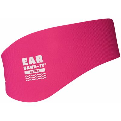 Earvolution Ear Band-It Ultra Swimming Headband, American Brand, Doctor-Invented - Sensory-Friendly- Anti-Slip Grip &Thick Neoprene for Max Protection/Comfort, Holds Earplugs in, (Hot Pink, Medium)