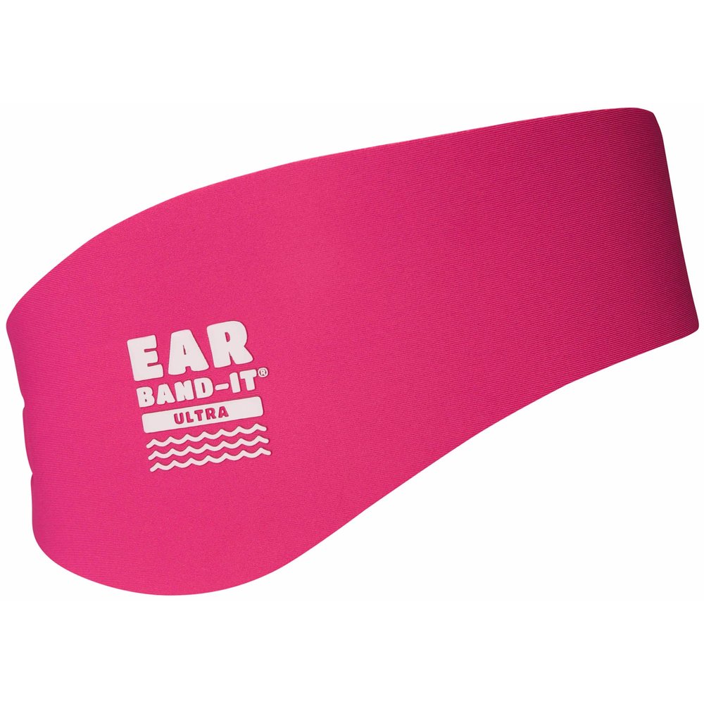 Earvolution Ear Band-It Ultra Swimming Headband, American Brand, Doctor-Invented - Sensory-Friendly- Anti-Slip Grip &Thick Neoprene for Max Protection/Comfort, Holds Earplugs in, (Hot Pink, Medium)