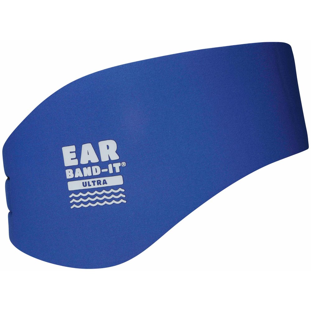 Earvolution Ear Band-It Ultra Swimming Headband, American Brand, Doctor-Invented - Sensory-Friendly- Anti-Slip Grip &Thick Neoprene for Max Protection/Comfort, Holds Earplugs in, (Blue, Large)