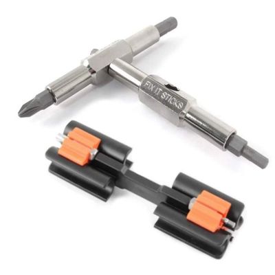 Fix It Sticks Replaceable Edition Traveling Cycling Steel Multi-Tool with 8 Removable Interchangeable Bits w/Bracket