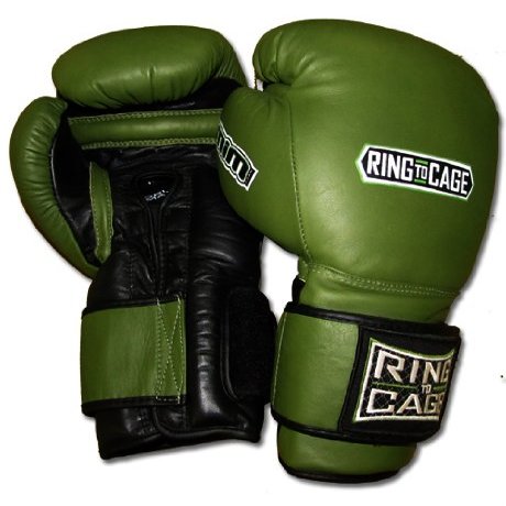 20oz, 22oz, 24oz Deluxe MiM-Foam Sparring Gloves - Safety Strap Boxing Training Gloves, for Boxing, MMA, Muay Thai, Kickboxing (16oz, Marine Green/Black)