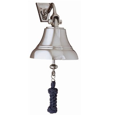 5" Nickel Bell w/Navy Blue Lanyard