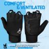 Rebz Wheelchair Full Thumb Fingerless Gloves Ideal Choice for Active Lifestyle Wheelchair Gloves for Men Non Slip Grip to Boost Mobility Breathable Wheelchair Gloves for Intense Sports - Racing view 3