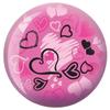 Brunswick Bowling Products Hearts Glow Viz-A-Ball Bowling Ball 10Lbs, Pink/Black, 10 lbs view 1