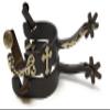 AJ Tack Ladies Antique Brown Cross Offset Spurs view 1