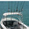Oceansouth 'Clamp-on' Fishing Rack, Boat Rod Rack, Rocket Launcher Fishing Slingshot Pole Holder Rod Holders Rack Boat Bimini top Hardware Boating Safety Equipment Pontoon Jon bass view 4