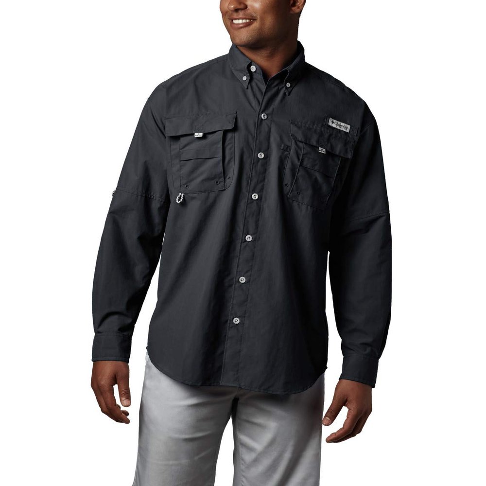 Columbia Mens PFG Bahama II Long Sleeve Shirt - Tall, Black, 3X