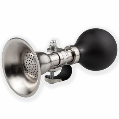 Schwinn Classic Bike Horn, Chrome and Black, Vintage Style, Loud Sound, Easy Installation, Fits Most Handlebars, Weather Resistant Stainless Steel, Retro Horn for Bike