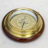 Handtooled Handcrafted Brass Compass W/ Hardwood Base view 1