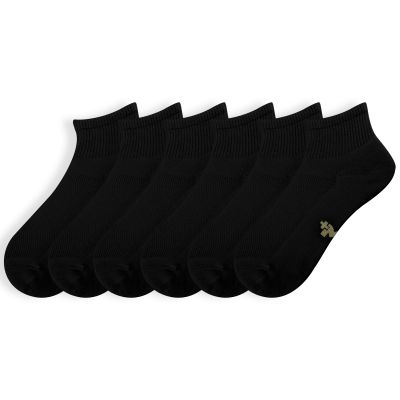 +MD 6 Pairs Ankle Socks for Women and Men, Bamboo Viscose Smell Control Cushioned Sole Casual Athletic Socks, 6Black13-15