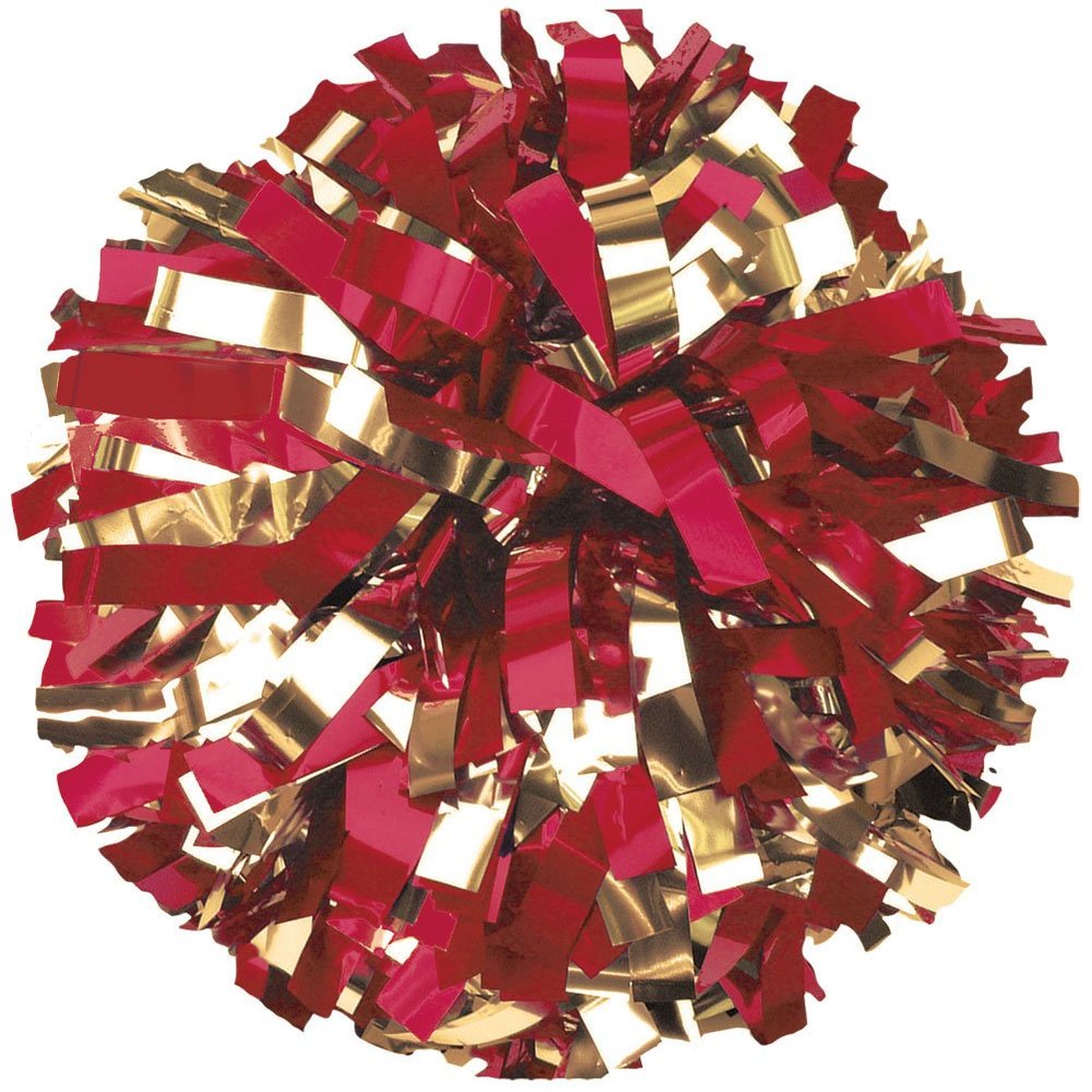 chass Youth 2-Color Metallic Cheerleading Pom Mred/Mgold