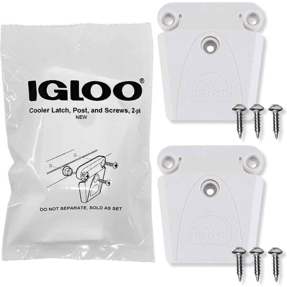 Igloo Cooler Plastic Latch with Single-Screw Post and Screws (2-Pack) - Made in The USA - Contains UV Inhibitors