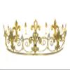 Men's Full King's Crown for Theather Prom Party - Clear Crystals Gold Plating T436 view 1