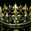 Men's Full King's Crown for Theather Prom Party - Clear Crystals Gold Plating T436 view 4