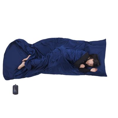 Browint Sleeping Bag Liner with All Around Two-Way Zipper, Travel Sheet with Pillow Pocket, 87"x41" Extra Wide Travel Sleep Sheet for Hotel, Lightweight, Super Soft Silky Fiber Camping Sheet, Multifun