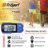 Realalt 3DTriSport Walking 3D Pedometer with Clip & Strap, eBook Included | 30 Days Memory, Accurate Step Counter, Walking Distance Miles/Km, Calorie Counter, Daily Exercise Time Monitor - Blue view 2