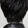 OMORFIEER Cool Mens Boys Short 25cm Straight Black Hair Party Heat Resistant Cosplay Wig view 3