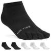 FUN TOES Women's Cotton Toe Socks-Breathable-6 PAIRS Pack-Size 9-11-Lightweight (3 Black/ 3 White) view 1